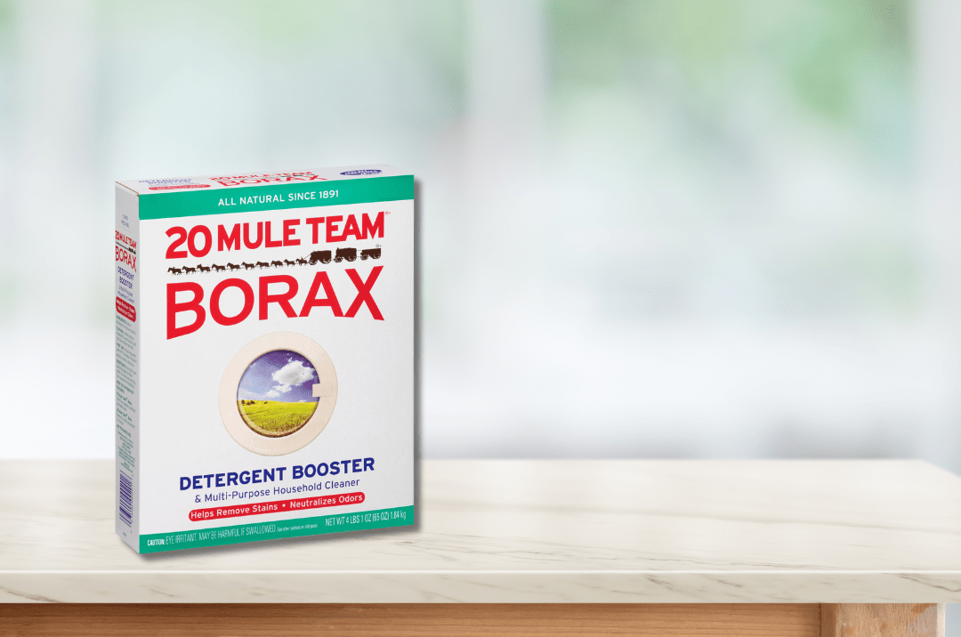 Image of a box of borax, highlighting the importance of safe storage and use to prevent borax poisoning in households.